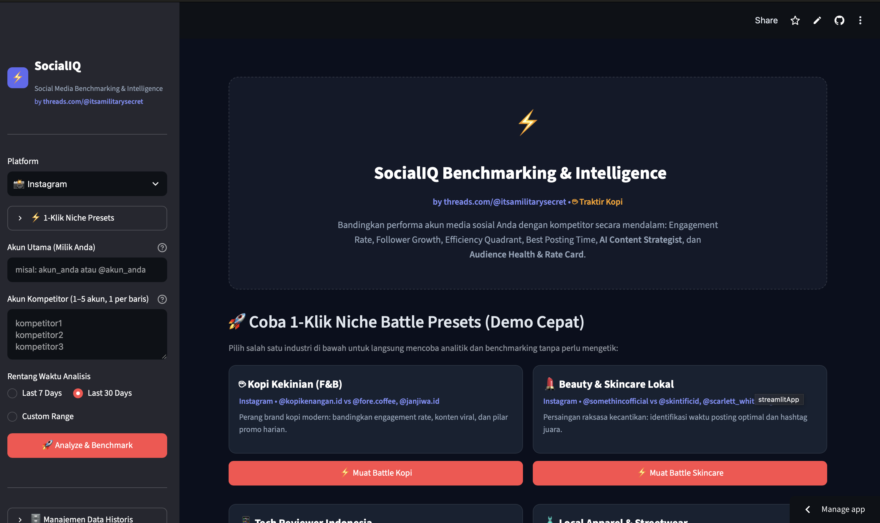 SocialIQ Benchmarking & Intelligence